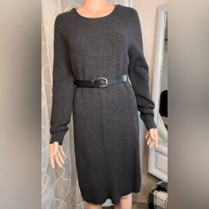 Ann Taylor LOFT Gray Crew Neck Sweater Classic Design